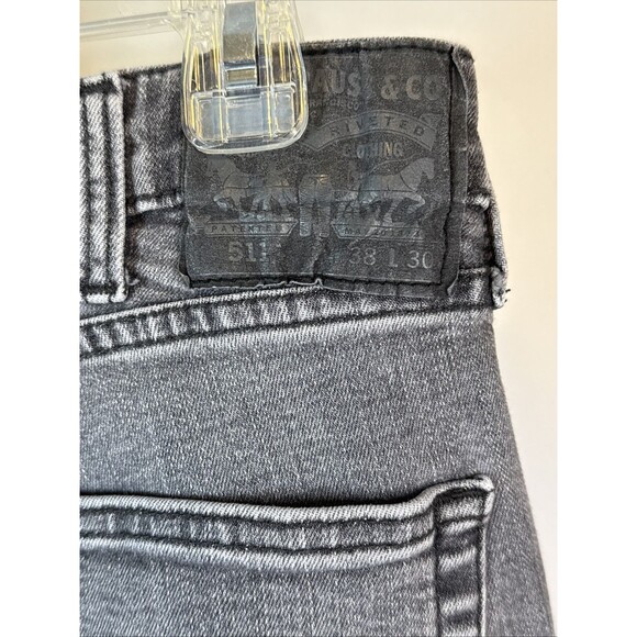 Levis 511 Jeans Mens 38x30 Gray Wash Slim Fit Stretch Denim Zip Fly - Picture 3 of 6